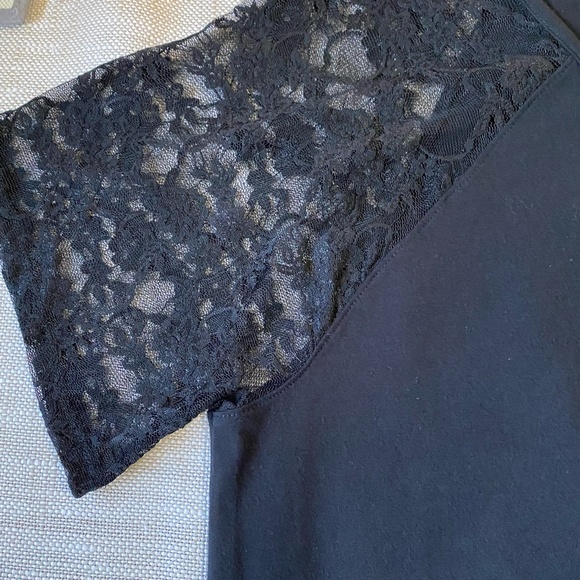 Torrid Black Lace Short Sleeve Soft Stretch Raglan Foxy Tee- Sz- 3X - Picture 9 of 15